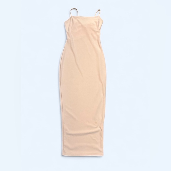 PrettyLittleThing Blush Pink Bodycon Midi Dress - Size 0 - Picture 3 of 8